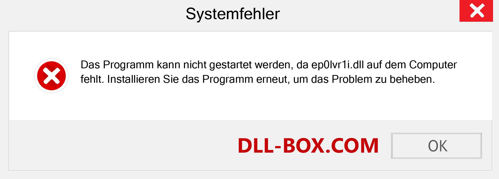 ep0lvr1i.dll-Datei fehlt?. Download für Windows 7, 8, 10 - Fix ep0lvr1i dll Missing Error unter Windows, Fotos, Bildern