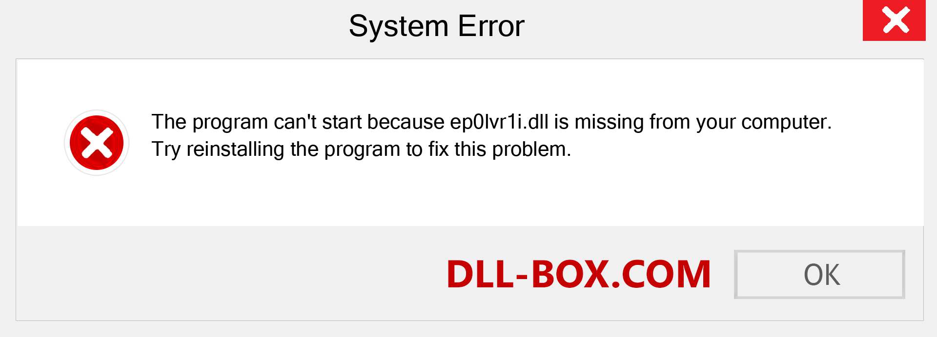  ep0lvr1i.dll file is missing?. Download for Windows 7, 8, 10 - Fix  ep0lvr1i dll Missing Error on Windows, photos, images