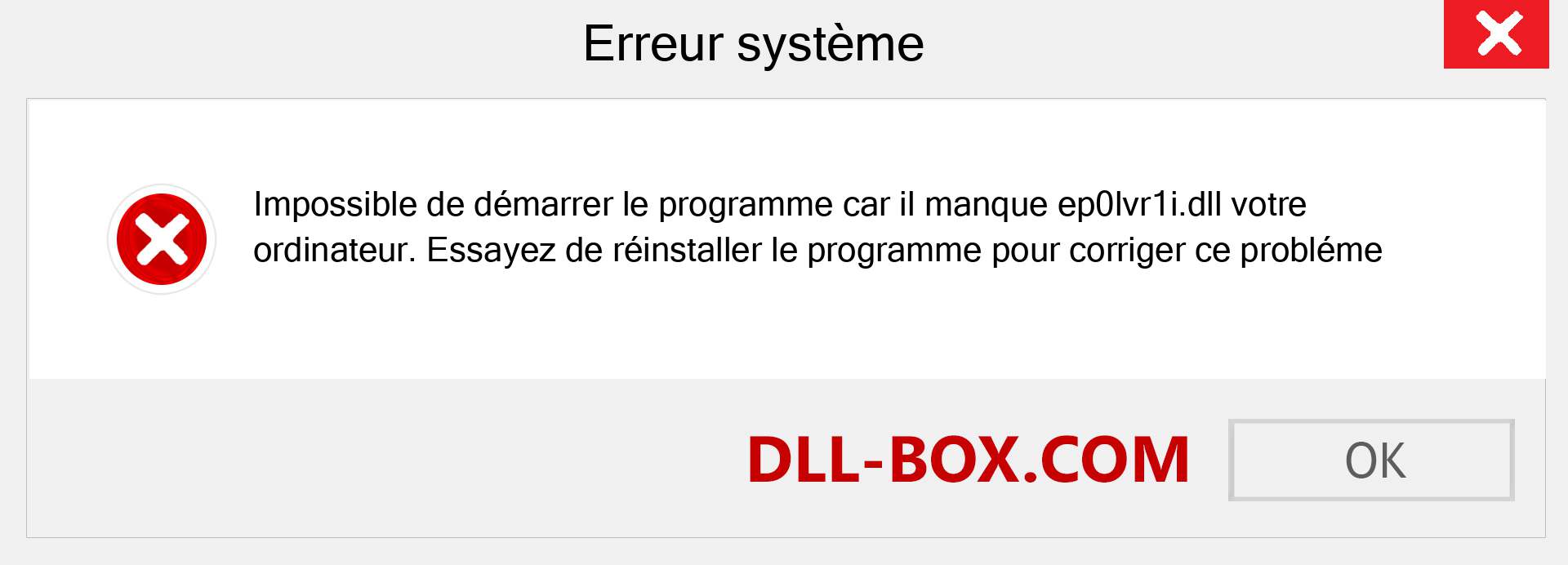 Le fichier ep0lvr1i.dll est manquant ?. Télécharger pour Windows 7, 8, 10 - Correction de l'erreur manquante ep0lvr1i dll sur Windows, photos, images